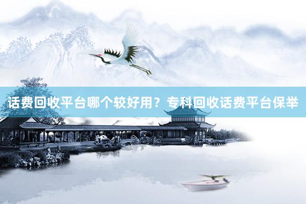 话费回收平台哪个较好用？专科回收话费平台保举